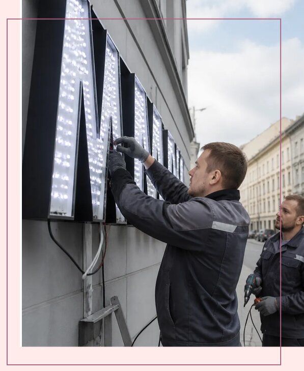 Изготовление и монтаж светодиодных LED вывесок в Южноуральске