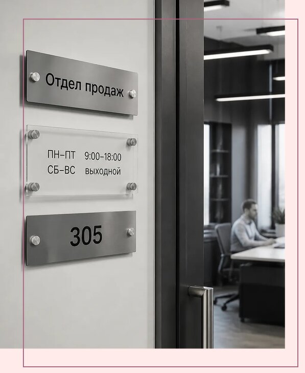 Офисные таблички на дверь в Южноуральске по цене от 5359 р. | Аванза-Жрк